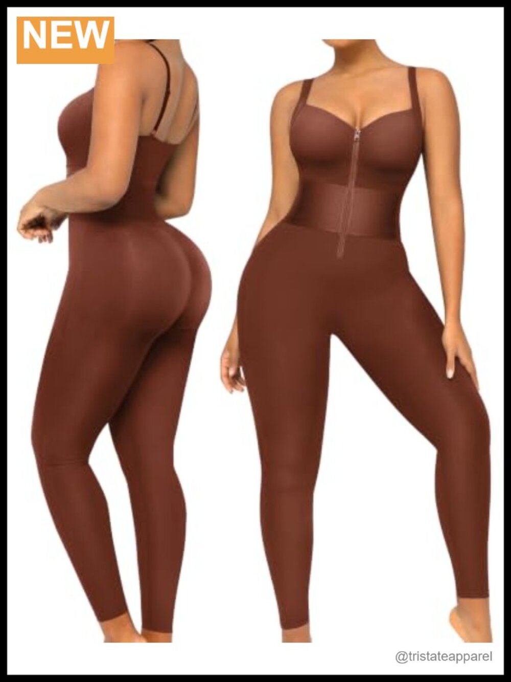 Tummy Control Butt Lifting Shapewear Jumpsuit V-Neck Adjustable Straps
